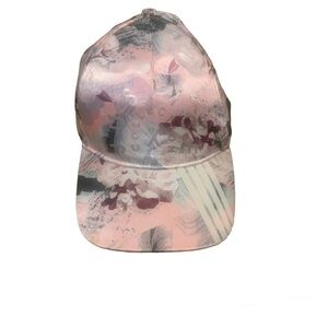 JUSTICE Pink Floral Satin Baseball Cap one size